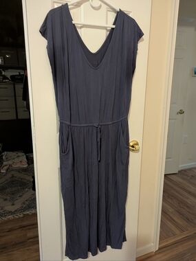 torrid Slate Blue V-Neck Dress with Drawstring And Pockets